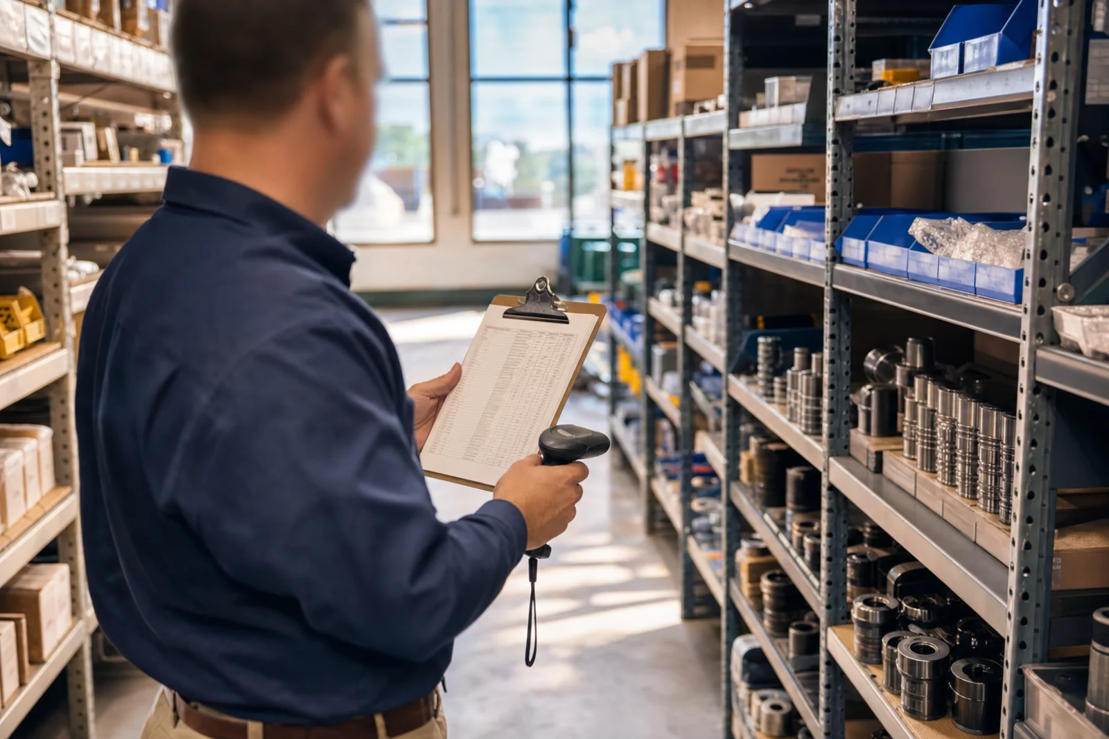 Warehouse inventory management and stock level tracking in Allen County manufacturing facility