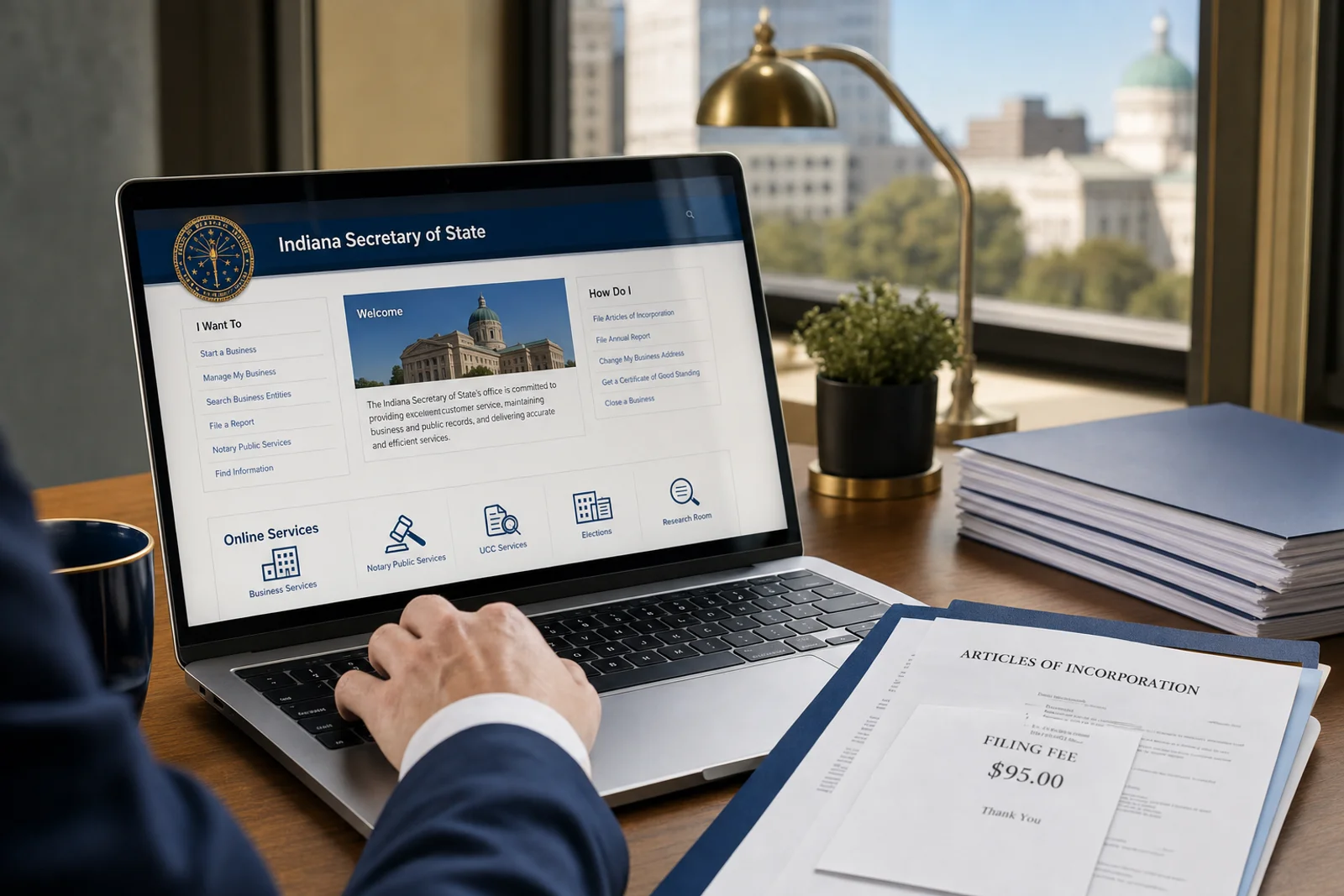 Filing Indiana LLC articles of organization online for Fort Wayne business